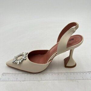 Women's Slingback Pointed Toe High Heels, Slip On Heeled Sandals Dress Shoes